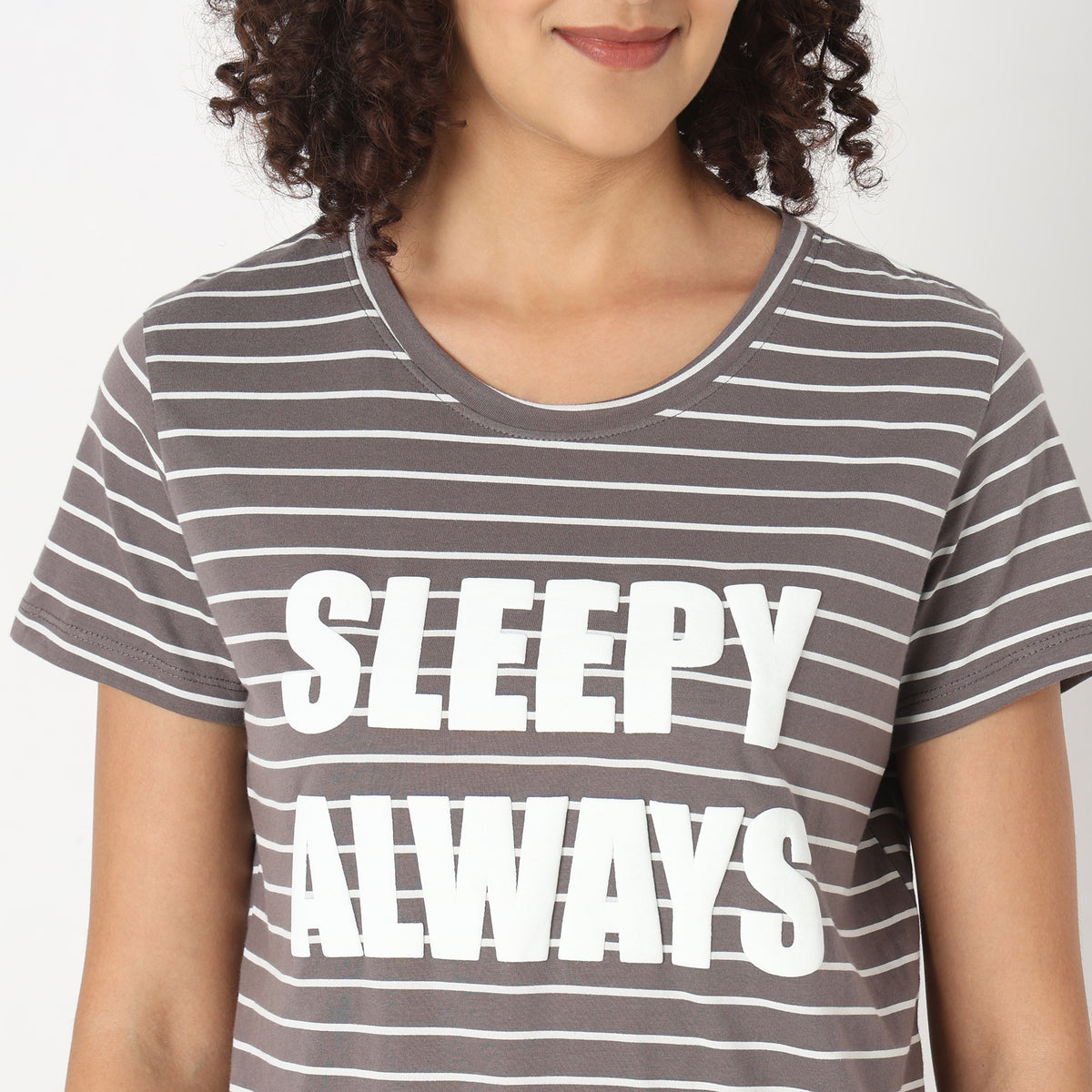 Regular Fit Striped Sleepwear Top