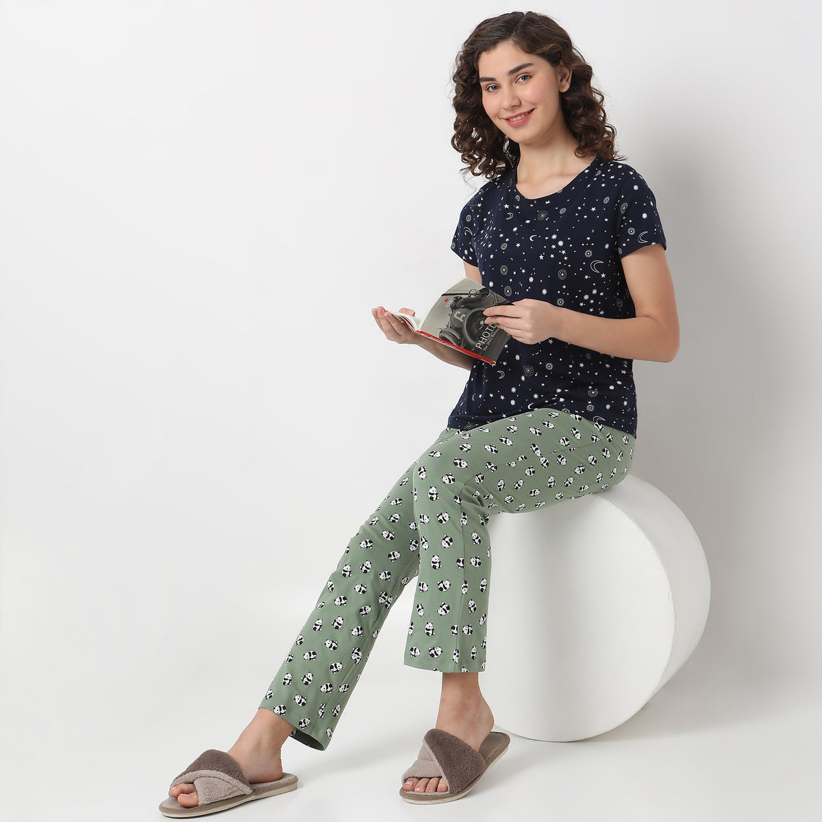 Regular Fit Printed Sleepwear Top