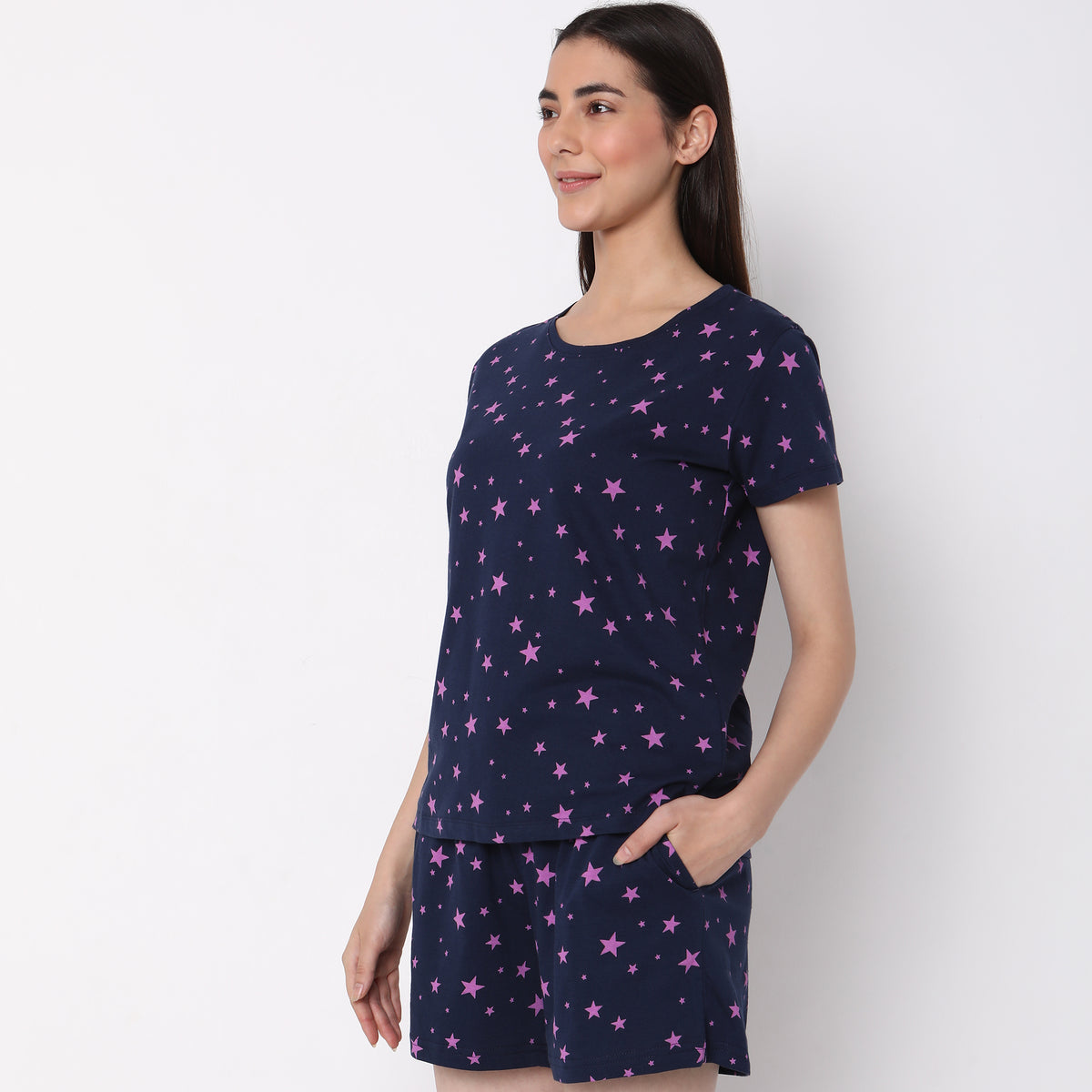 Regular Fit Printed Sleepwear Top