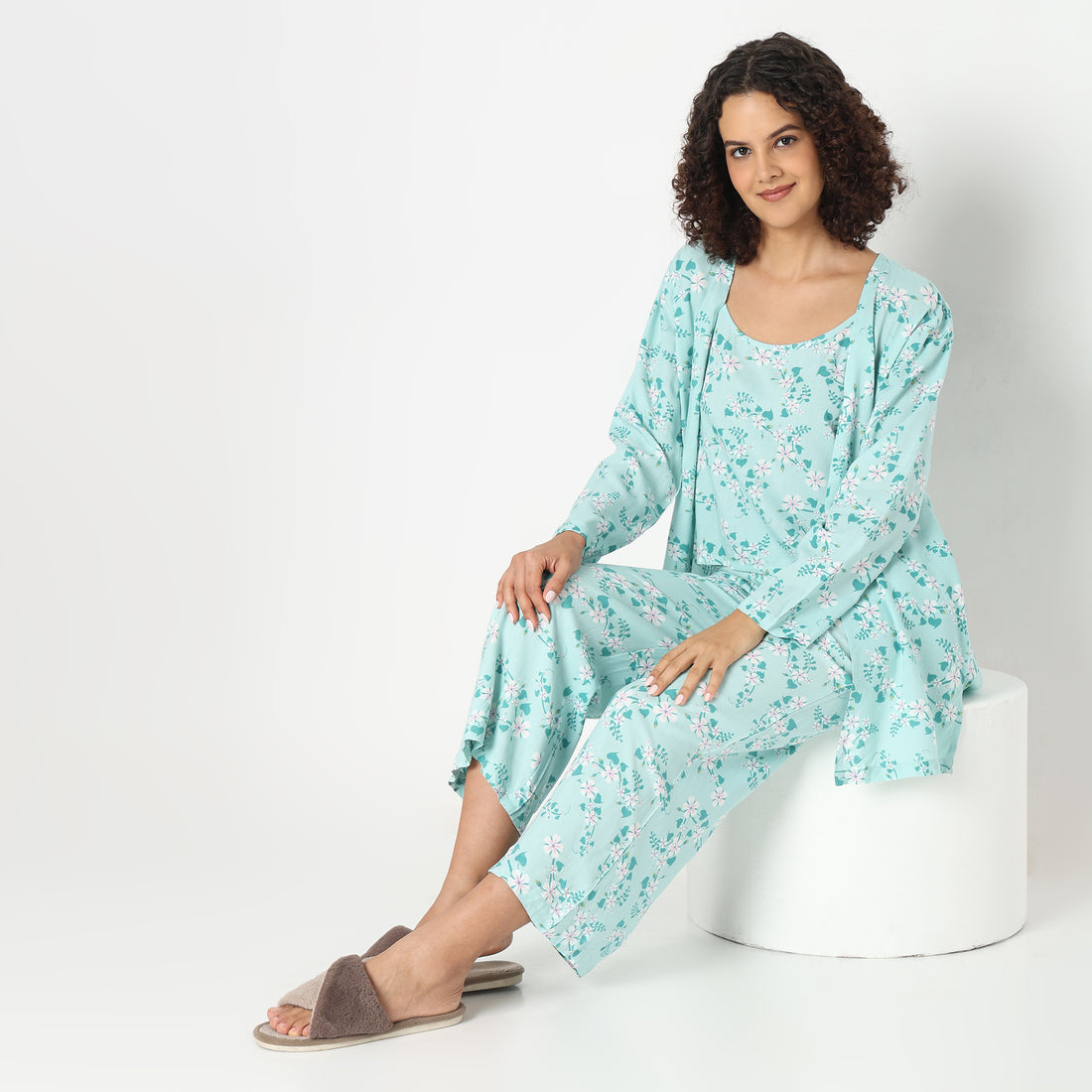 Regular Fit Tropical Sleepwear Top