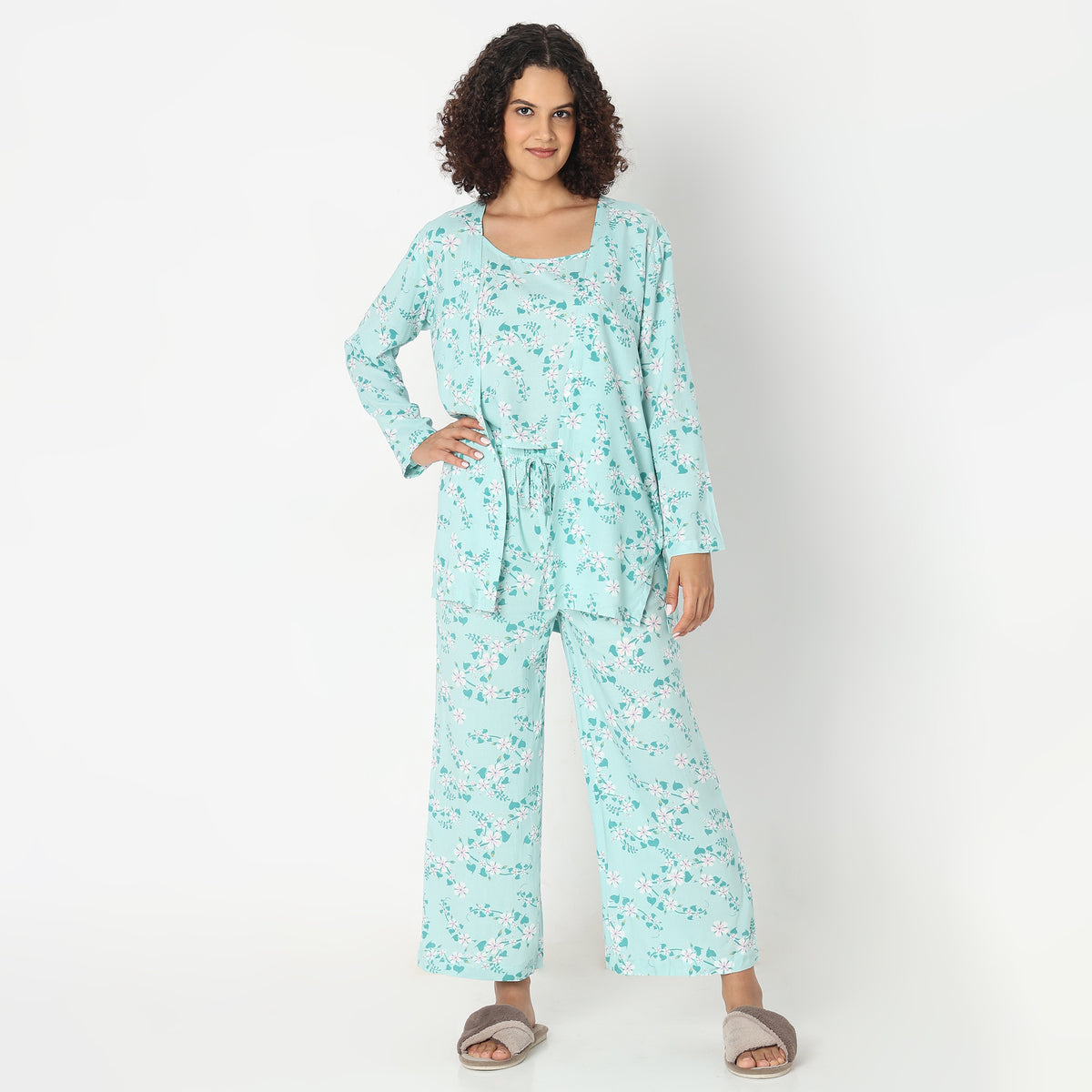 Regular Fit Tropical Sleepwear Top