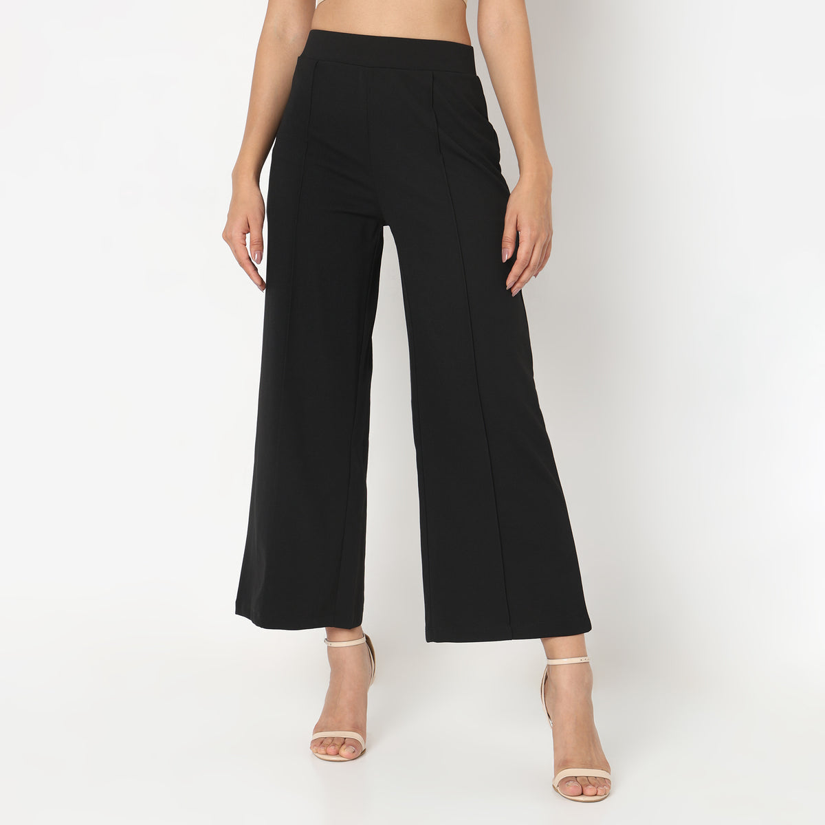 Regular Fit Solid Trousers