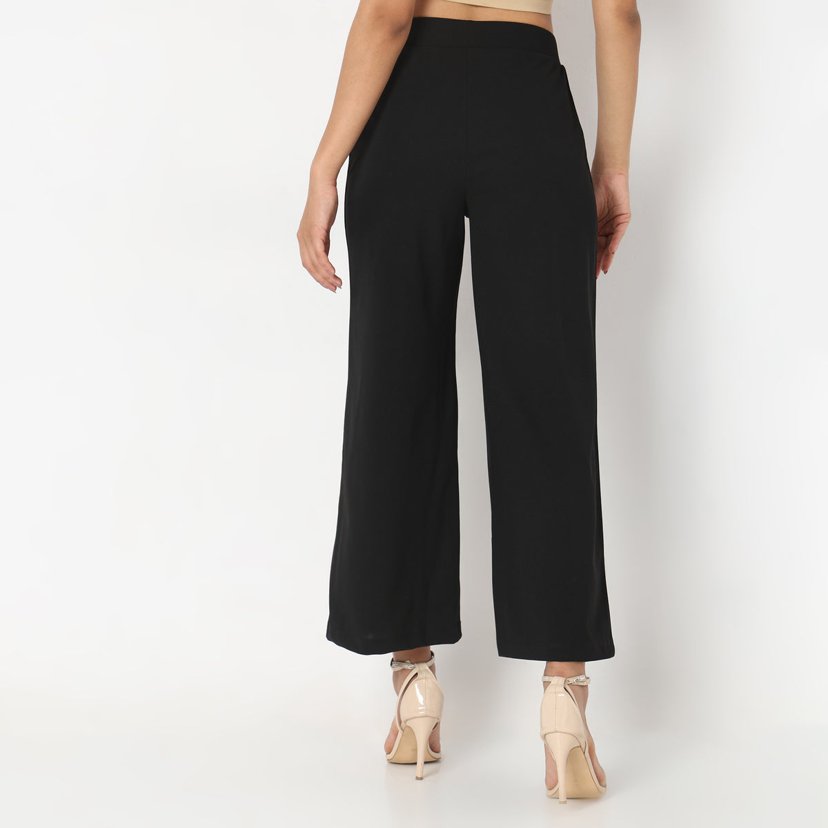 Regular Fit Solid Trousers