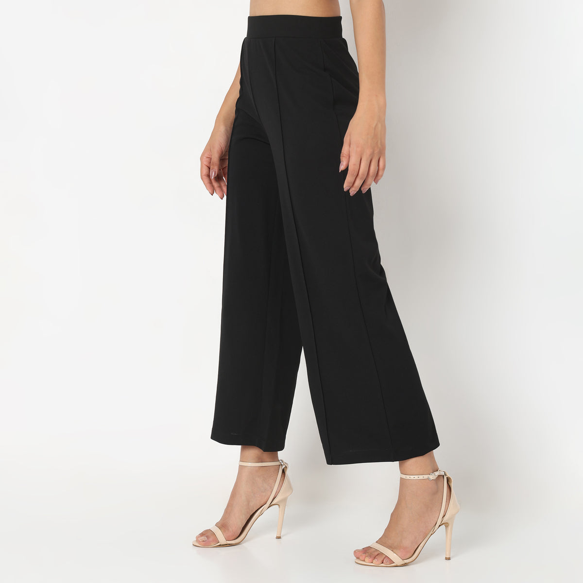 Regular Fit Solid Trousers