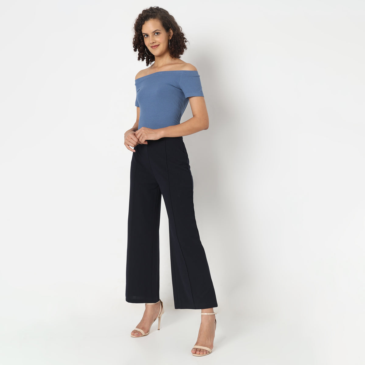 Regular Fit Solid Trousers