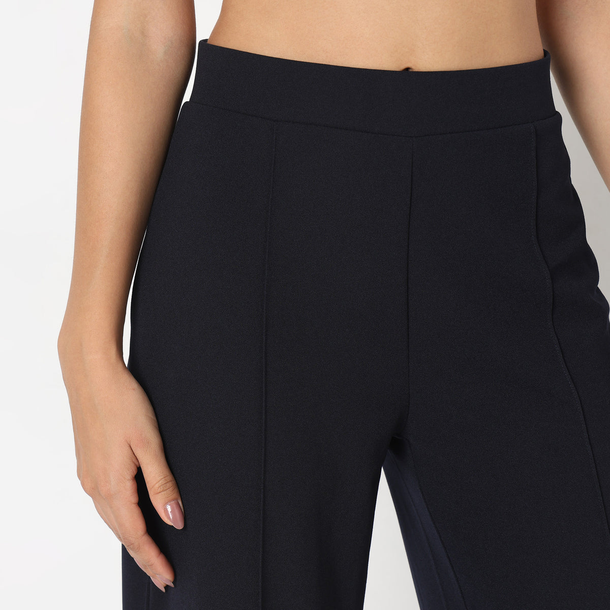 Regular Fit Solid Trousers