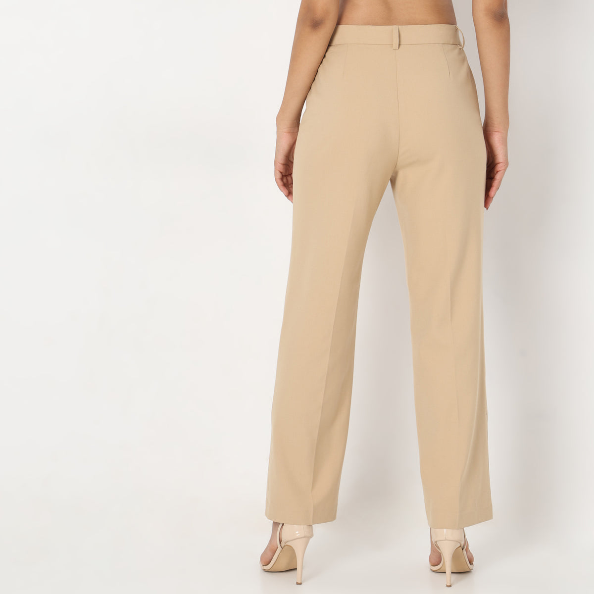 Regular Fit Solid Trousers