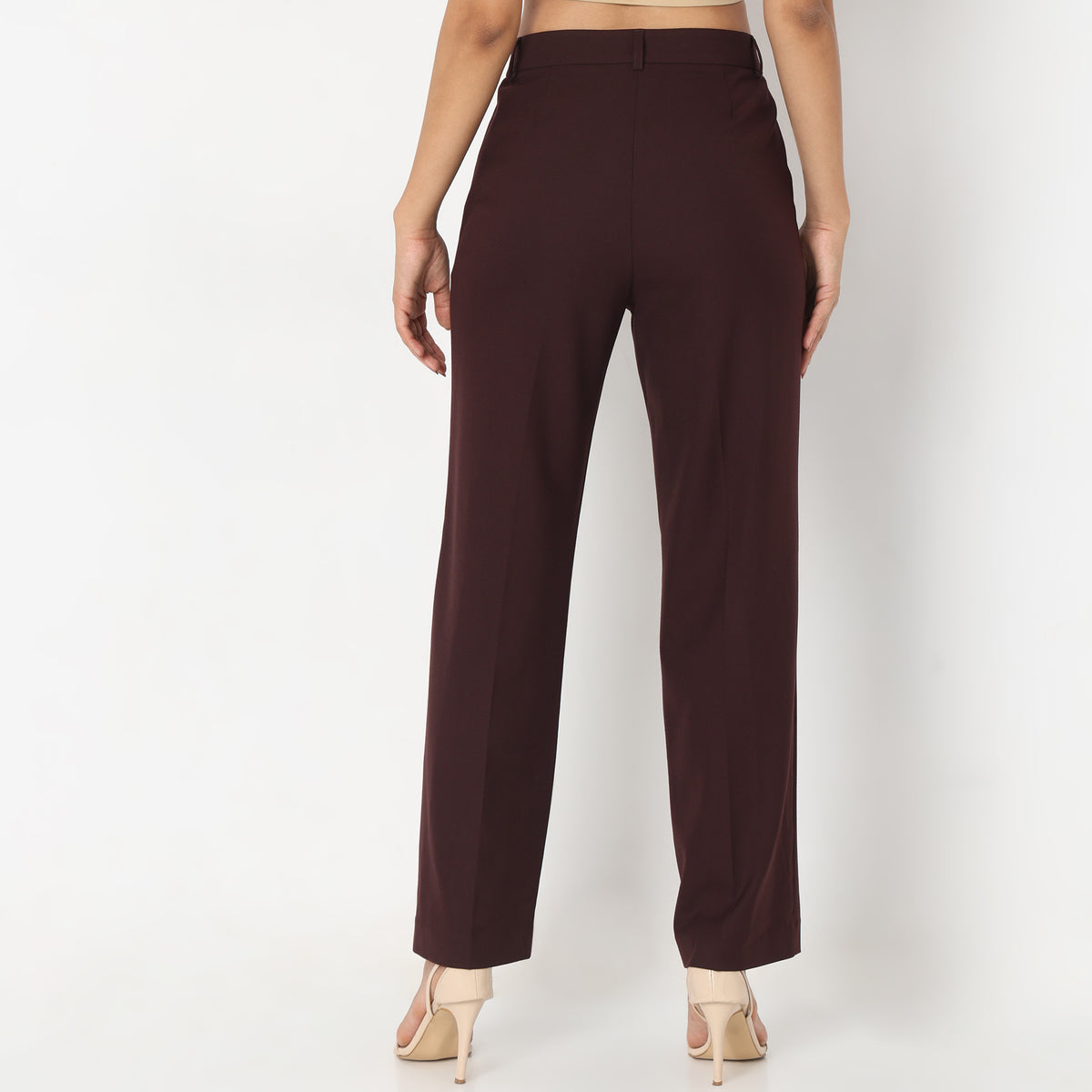 Regular Fit Solid Trousers