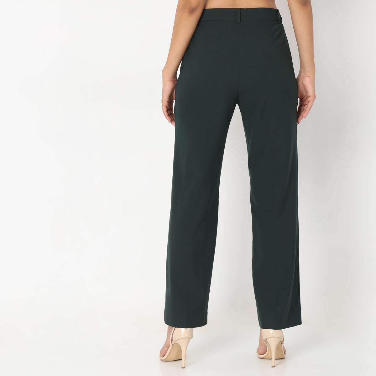 Regular Fit Solid Trousers