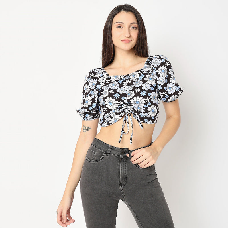 Women Wearing Regular Fit Floral Top