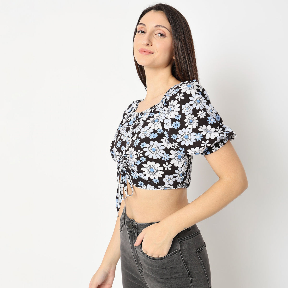 Women Wearing Regular Fit Floral Top