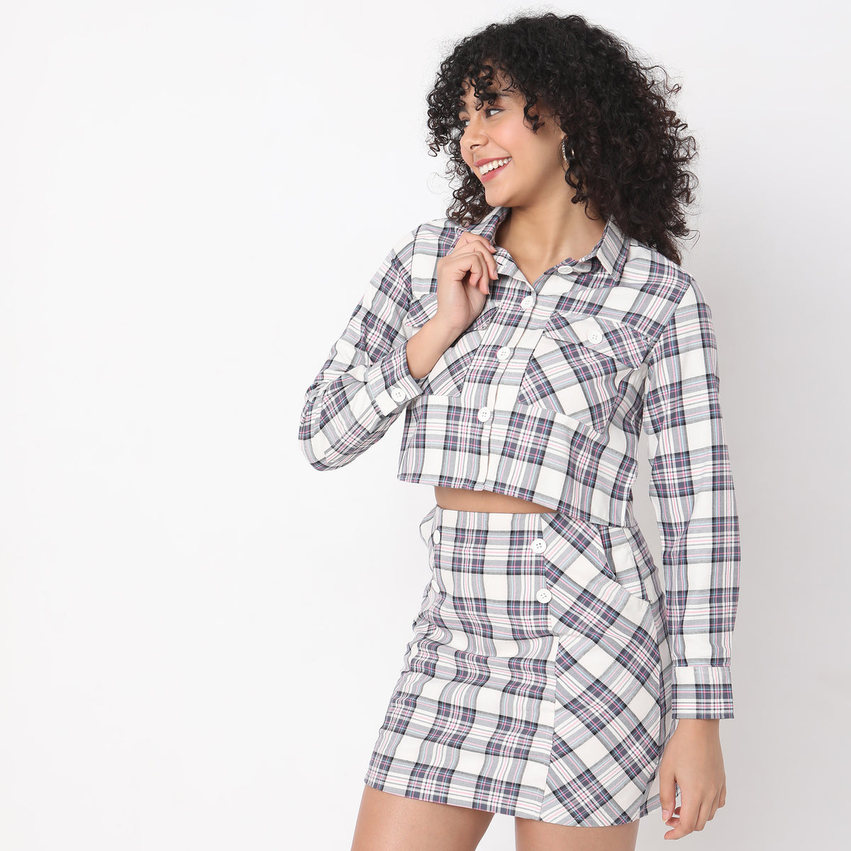 Regular Fit Checkered Top