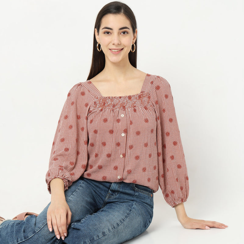 Regular Fit Printed Top