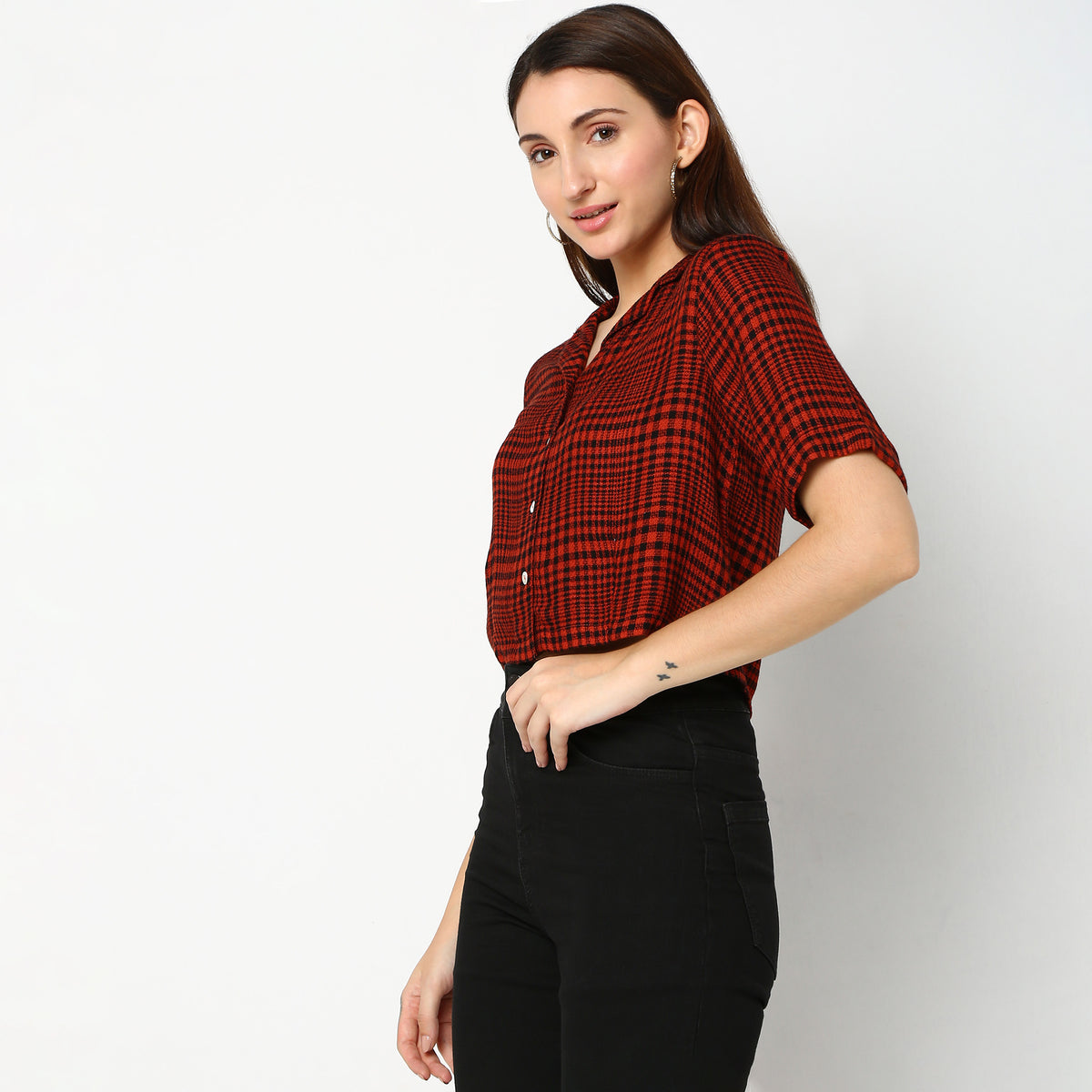 Flare Fit Checkered Shirt