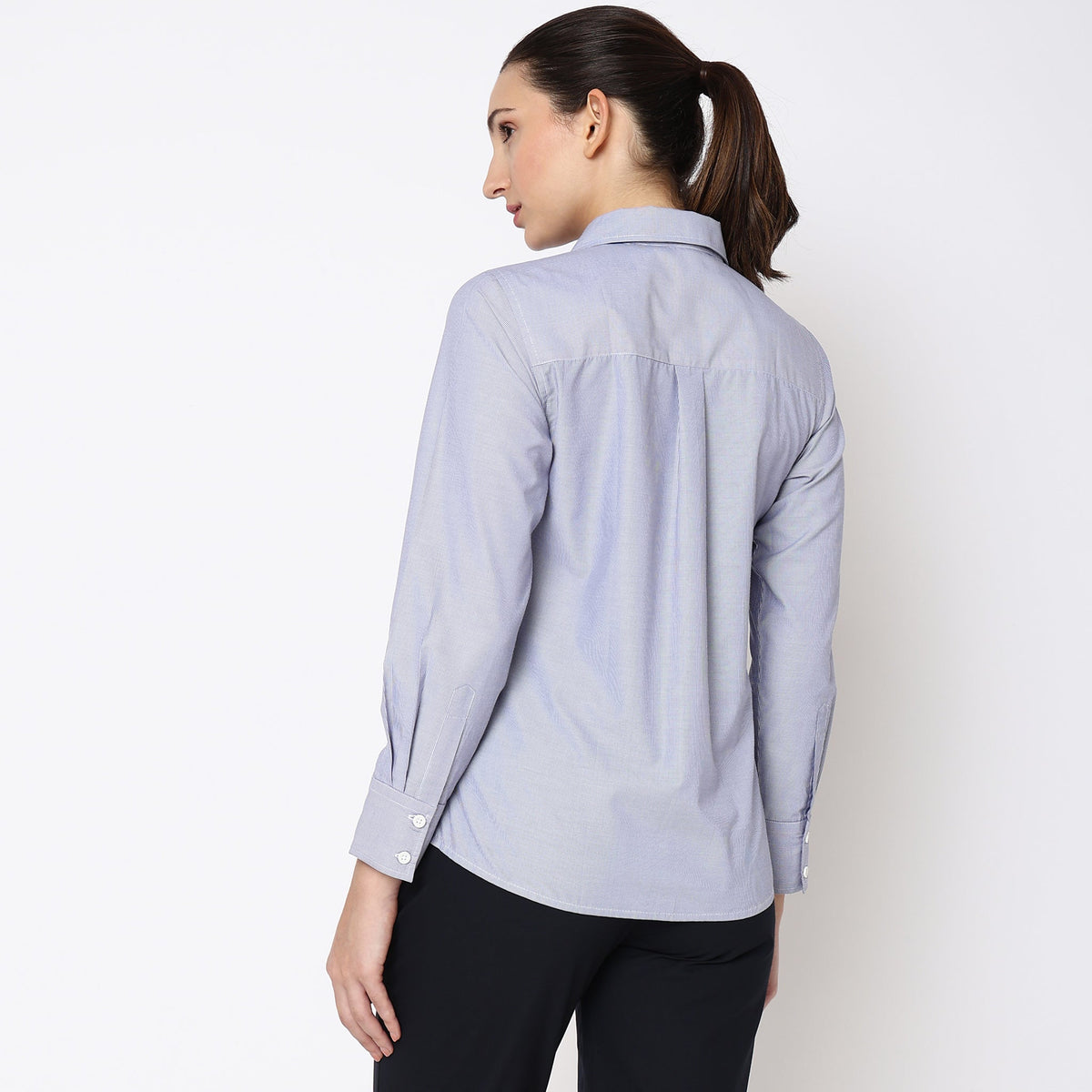 Women Wearing Regular Fit Solid Shirt