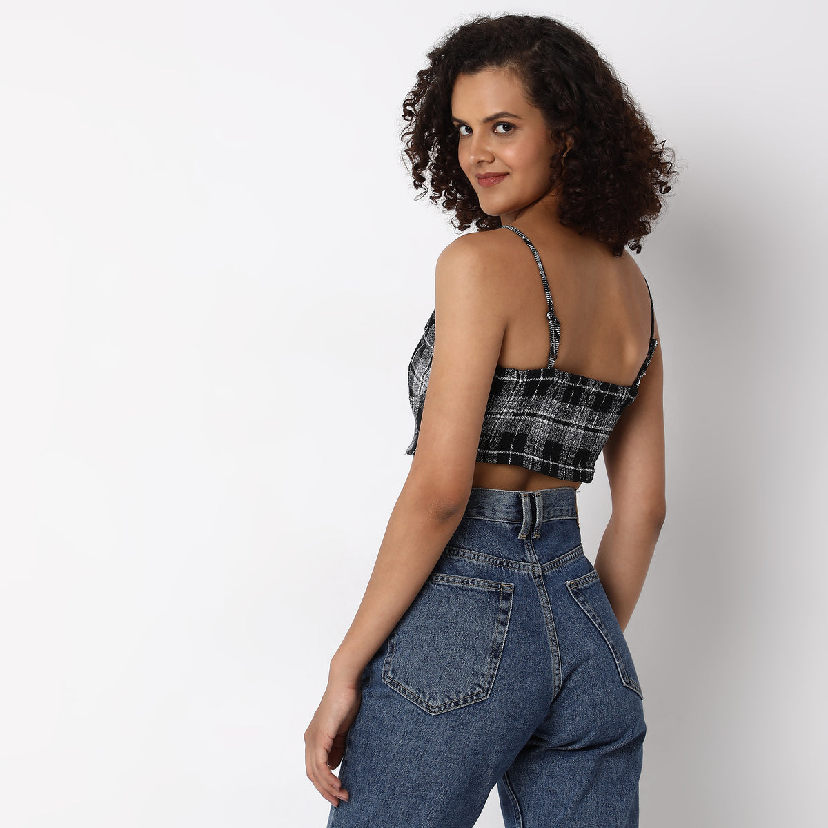 Regular Fit Checkered Top