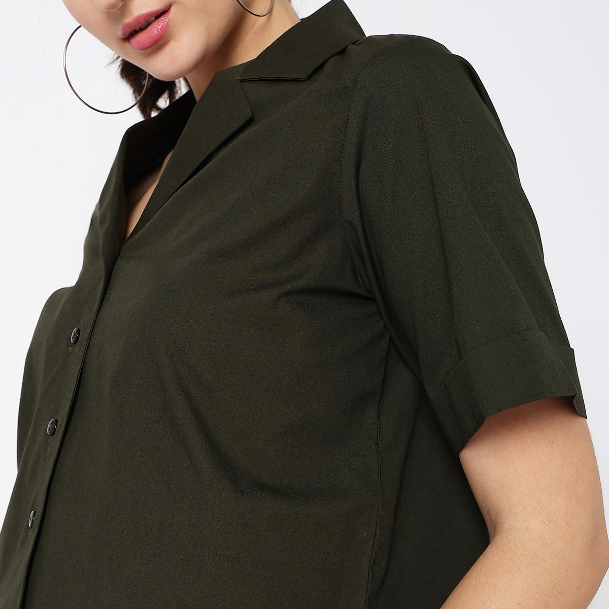 Women Wearing Regular Fit Solid Top