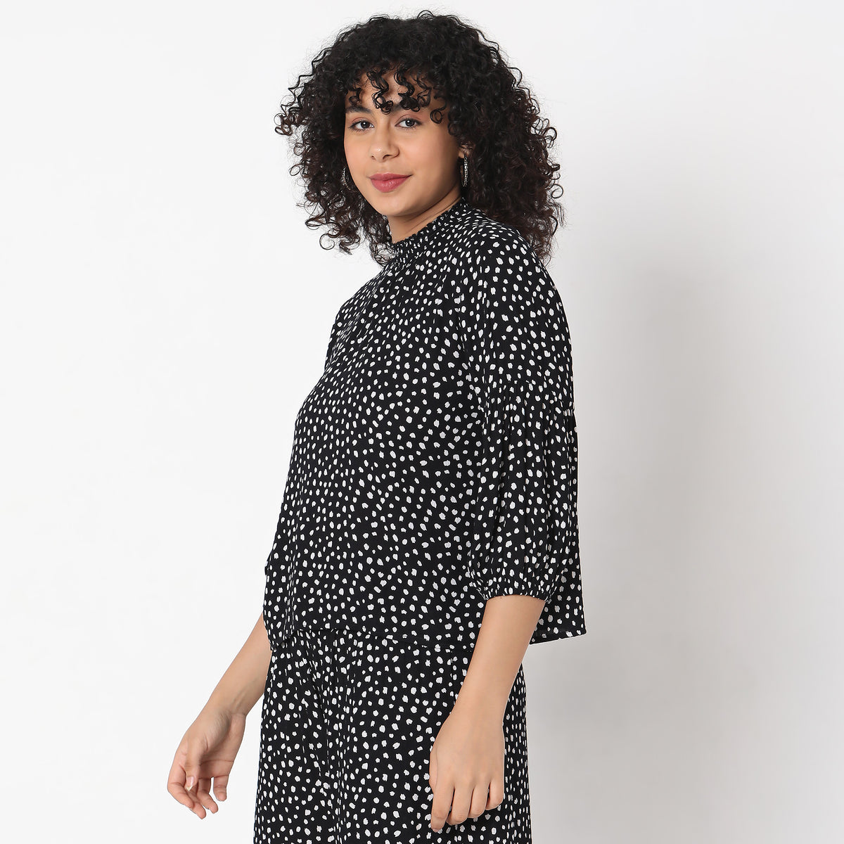 Regular Fit Polka Dot Top