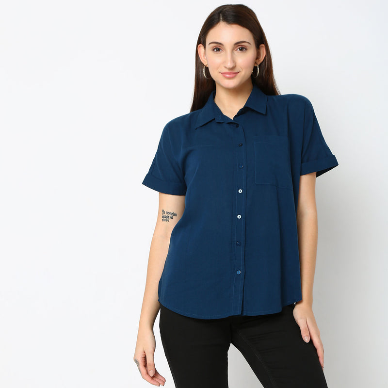 Regular Fit Solid Shirt