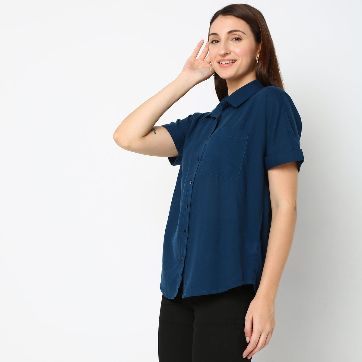 Regular Fit Solid Shirt