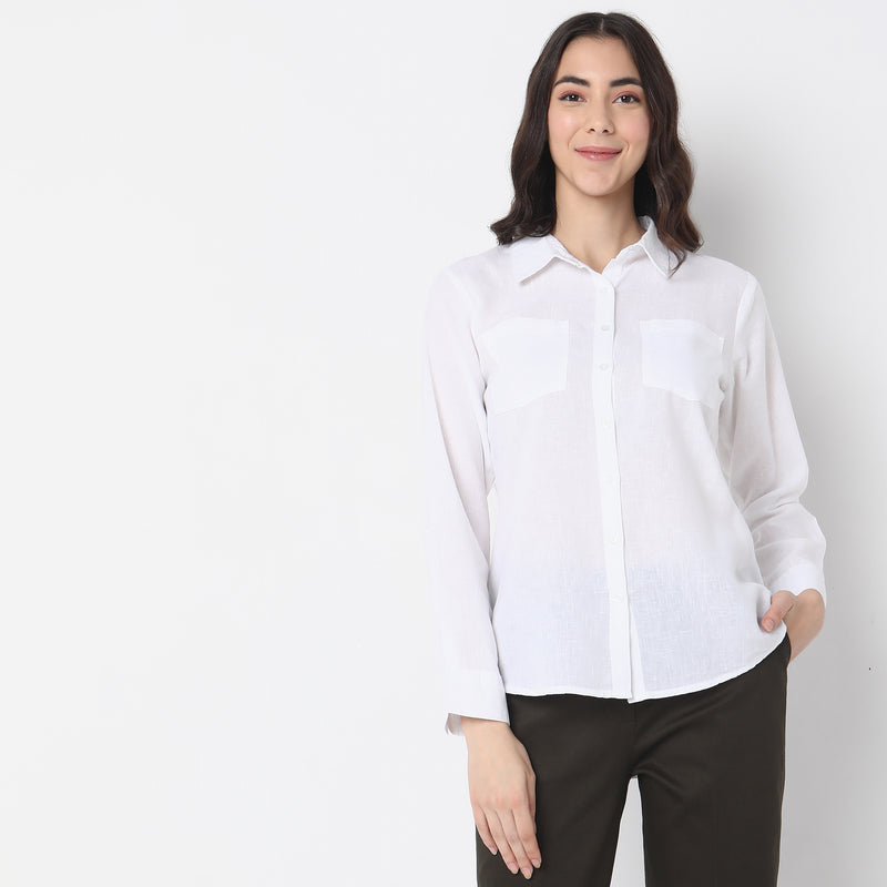 Regular Fit Solid Shirt