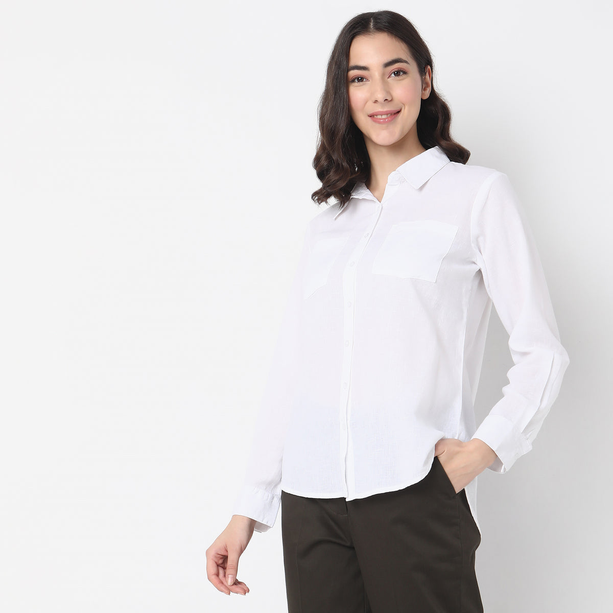 Regular Fit Solid Shirt