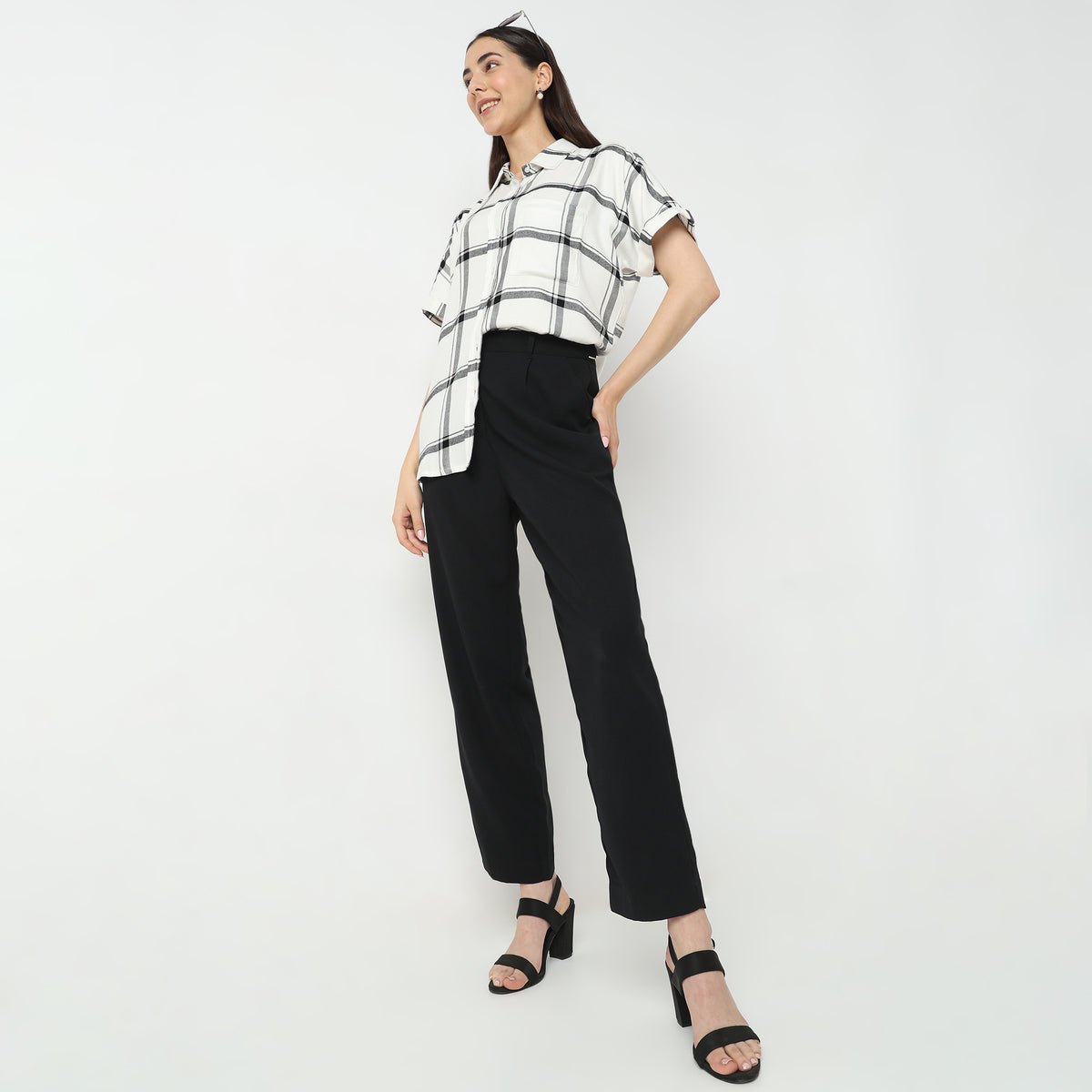 Regular Fit Checkered Top