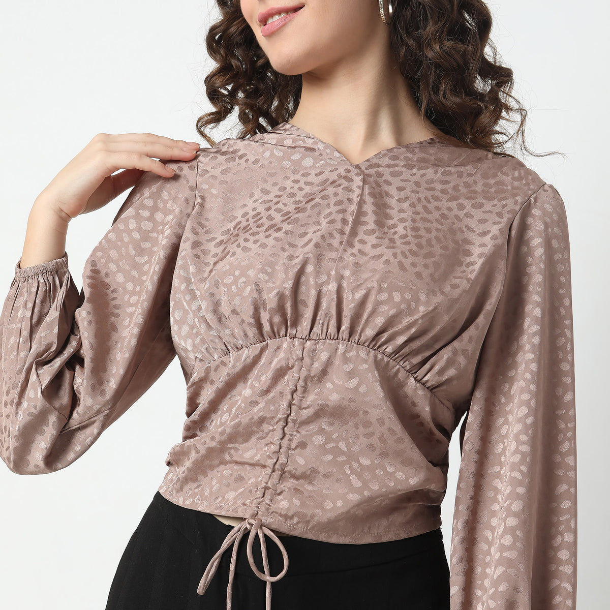 Slim Fit Jacquard Top