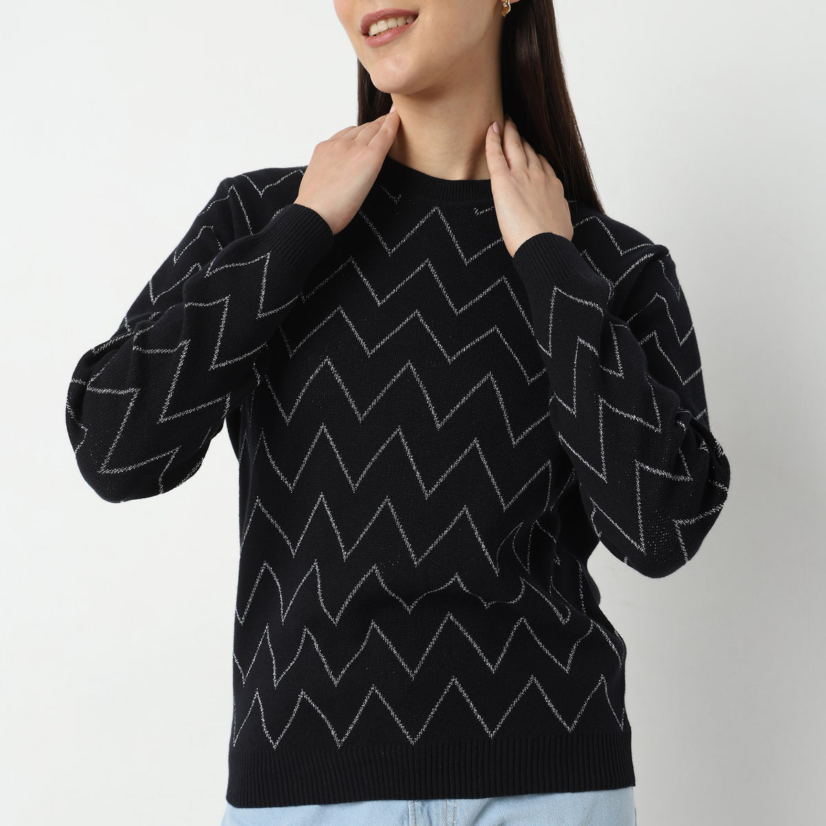 Regular Fit Chevron Sweater