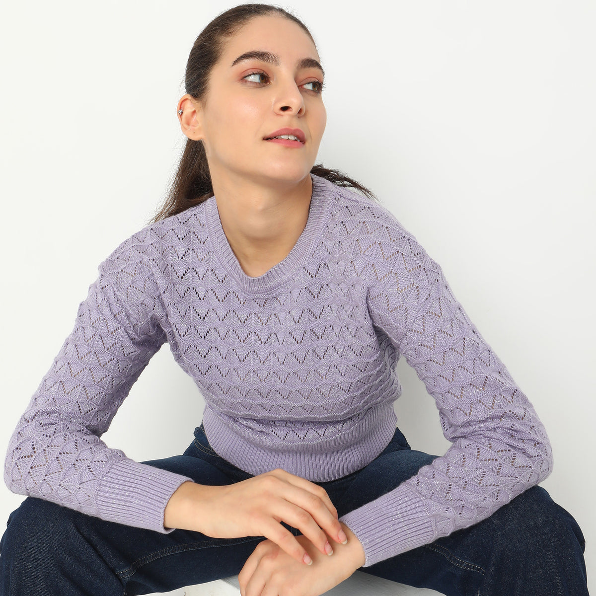 Regular Fit Solid Sweater