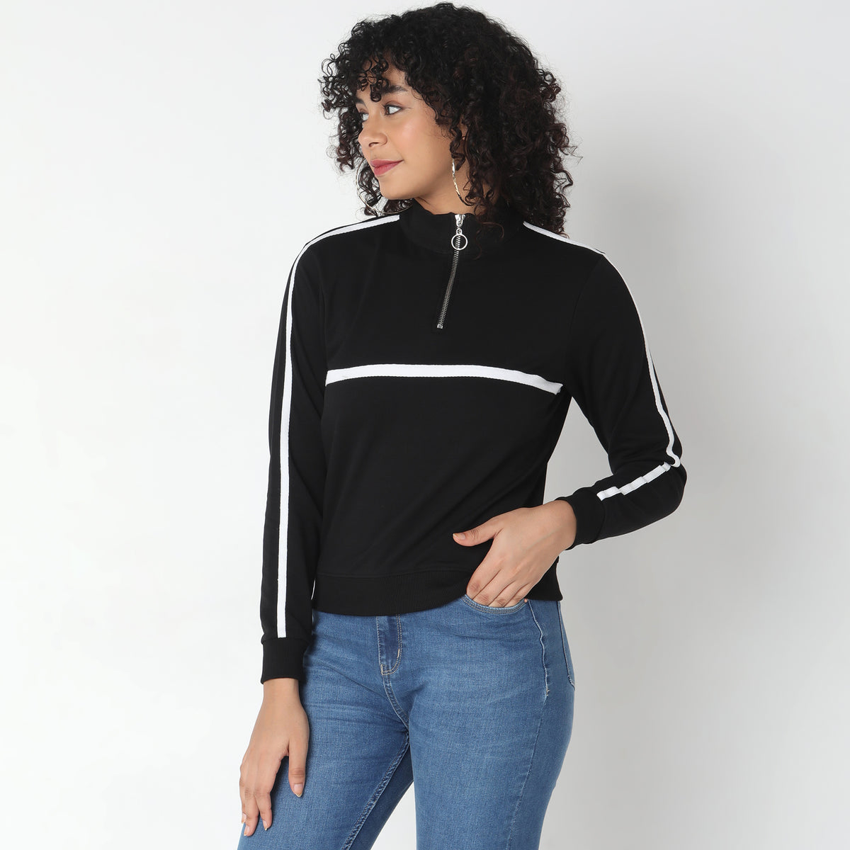 Regular Fit Solid Sweatshirts