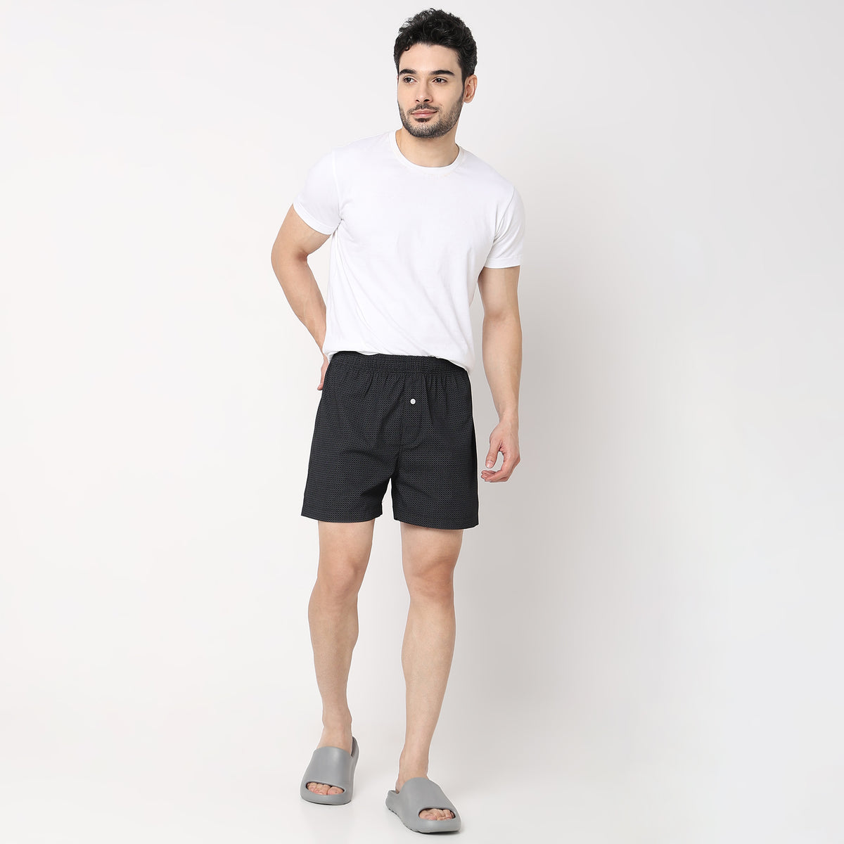 Regular Fit Printed Mid Rise Shorts