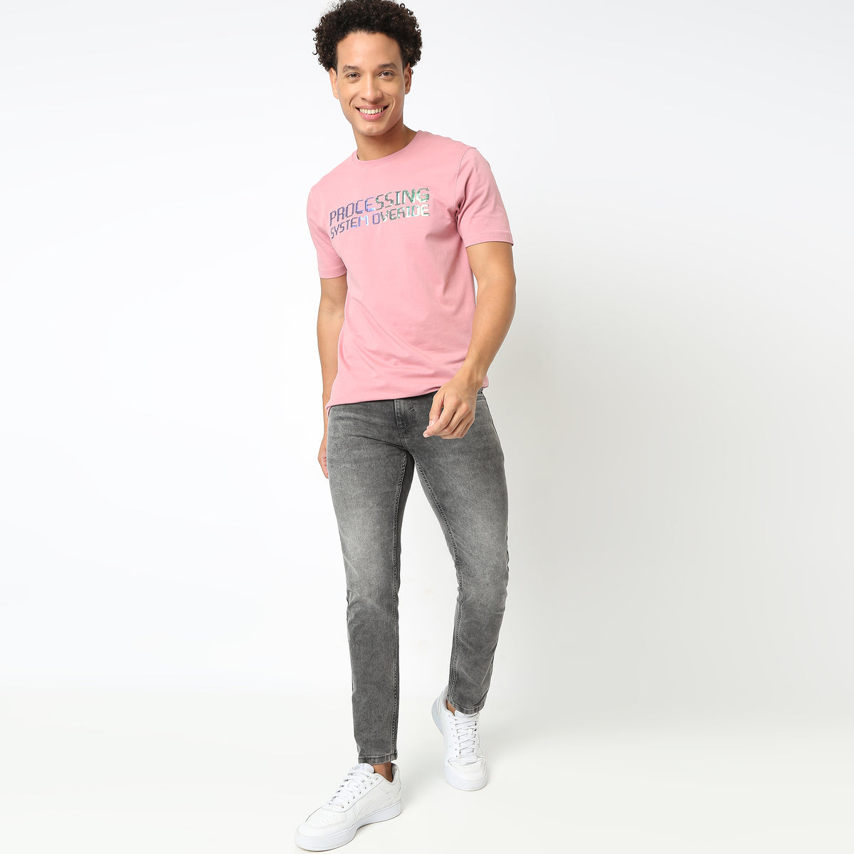 Regular Fit Solid Mid Rise Jeans