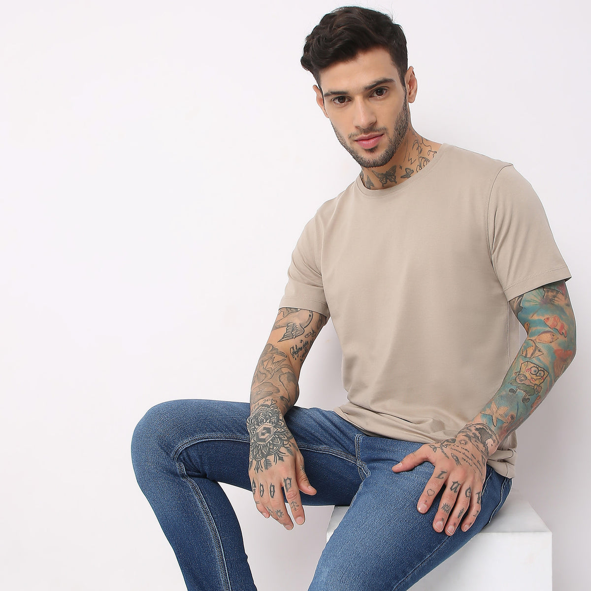 Regular Fit Solid T-Shirt