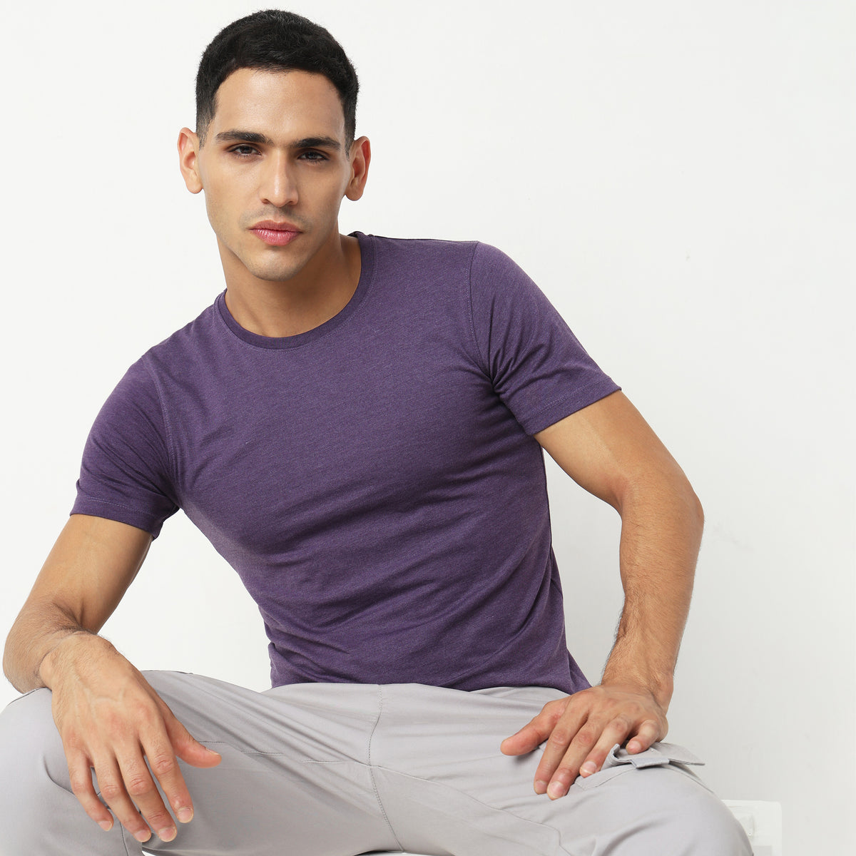 Regular Fit Solid T-Shirt