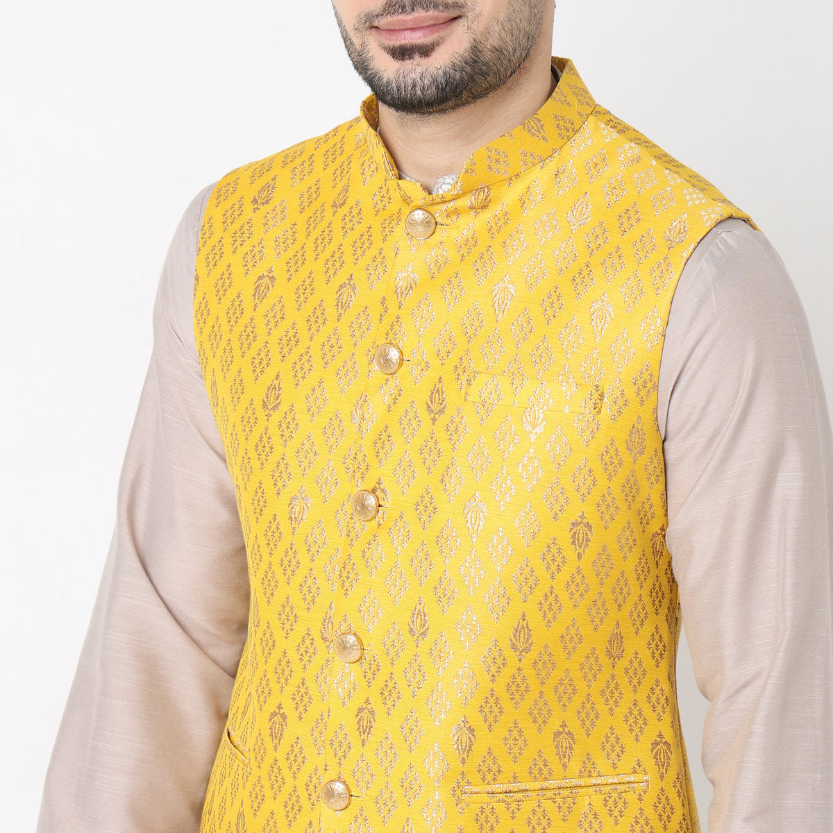 Regular Fit Jacquard Ethnic Jacket