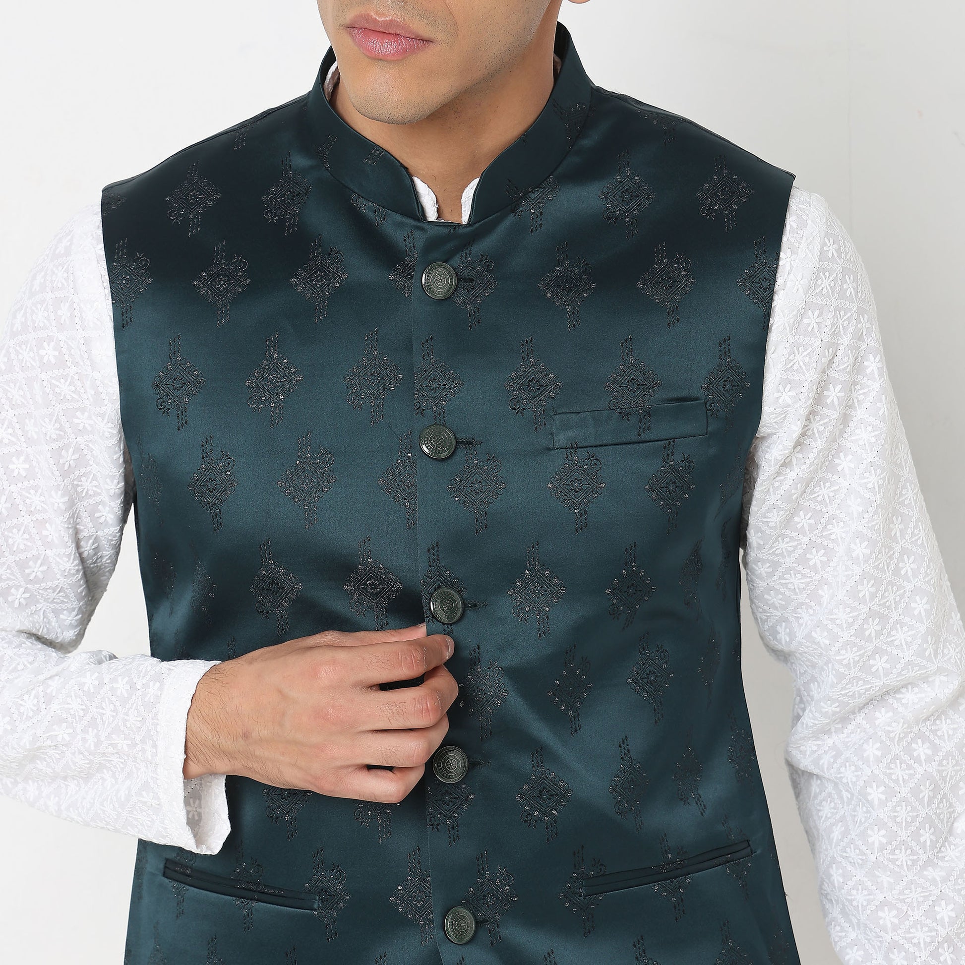Regular Fit Jacquard Ethnic Jacket