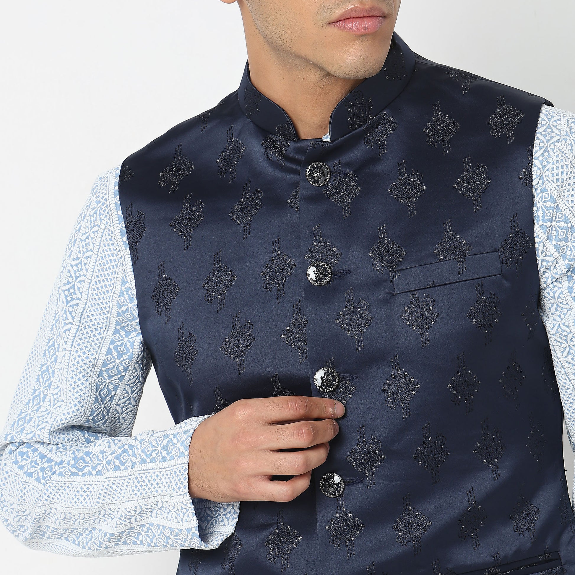 Regular Fit Jacquard Ethnic Jacket