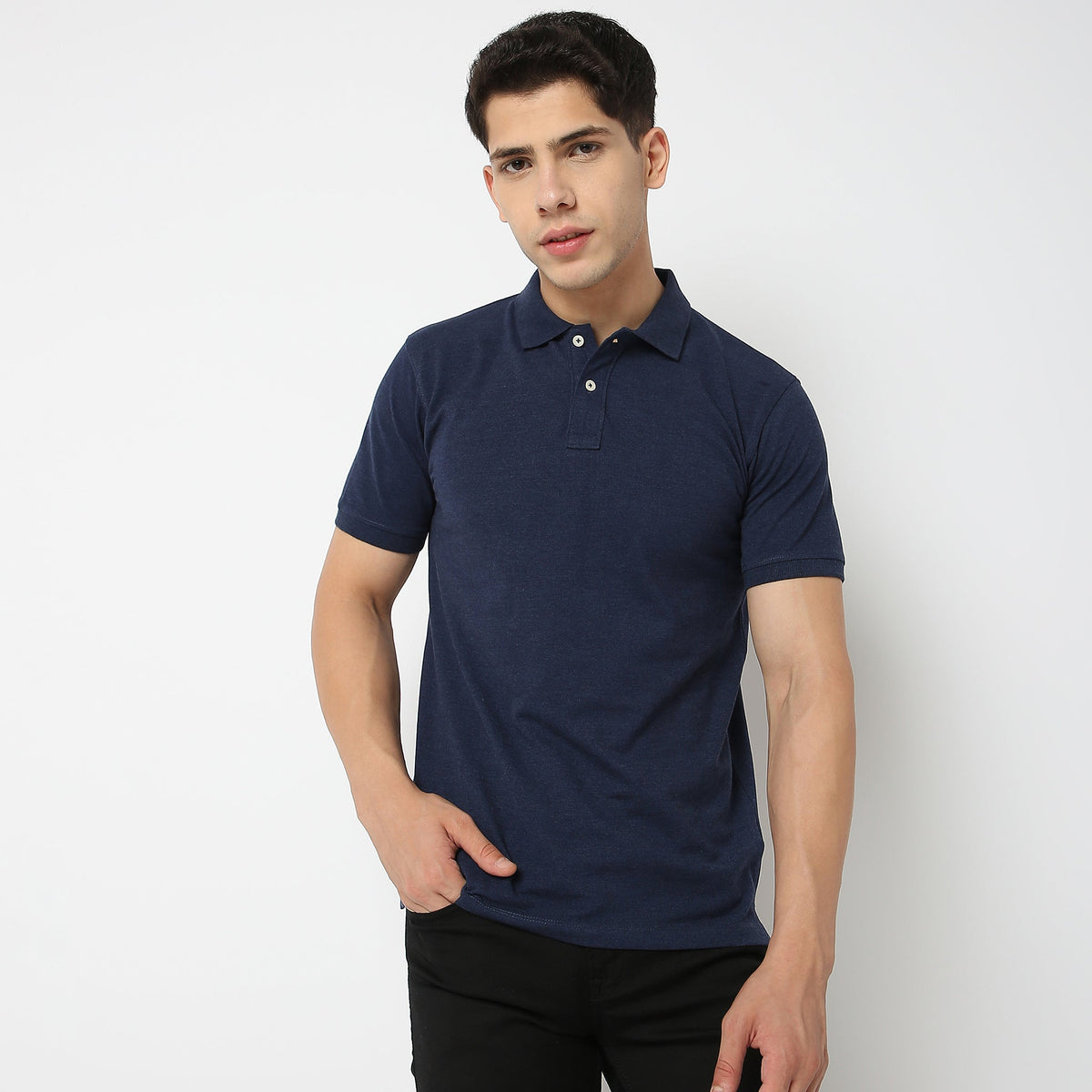 Regular Fit Solid Polo T-Shirt