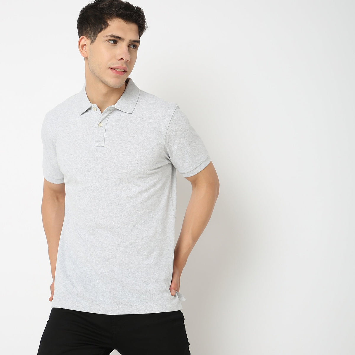 Regular Fit Solid Polo T-Shirt