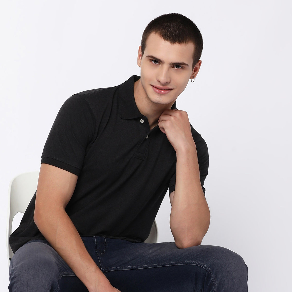 Regular Fit Solid Polo T-shirt