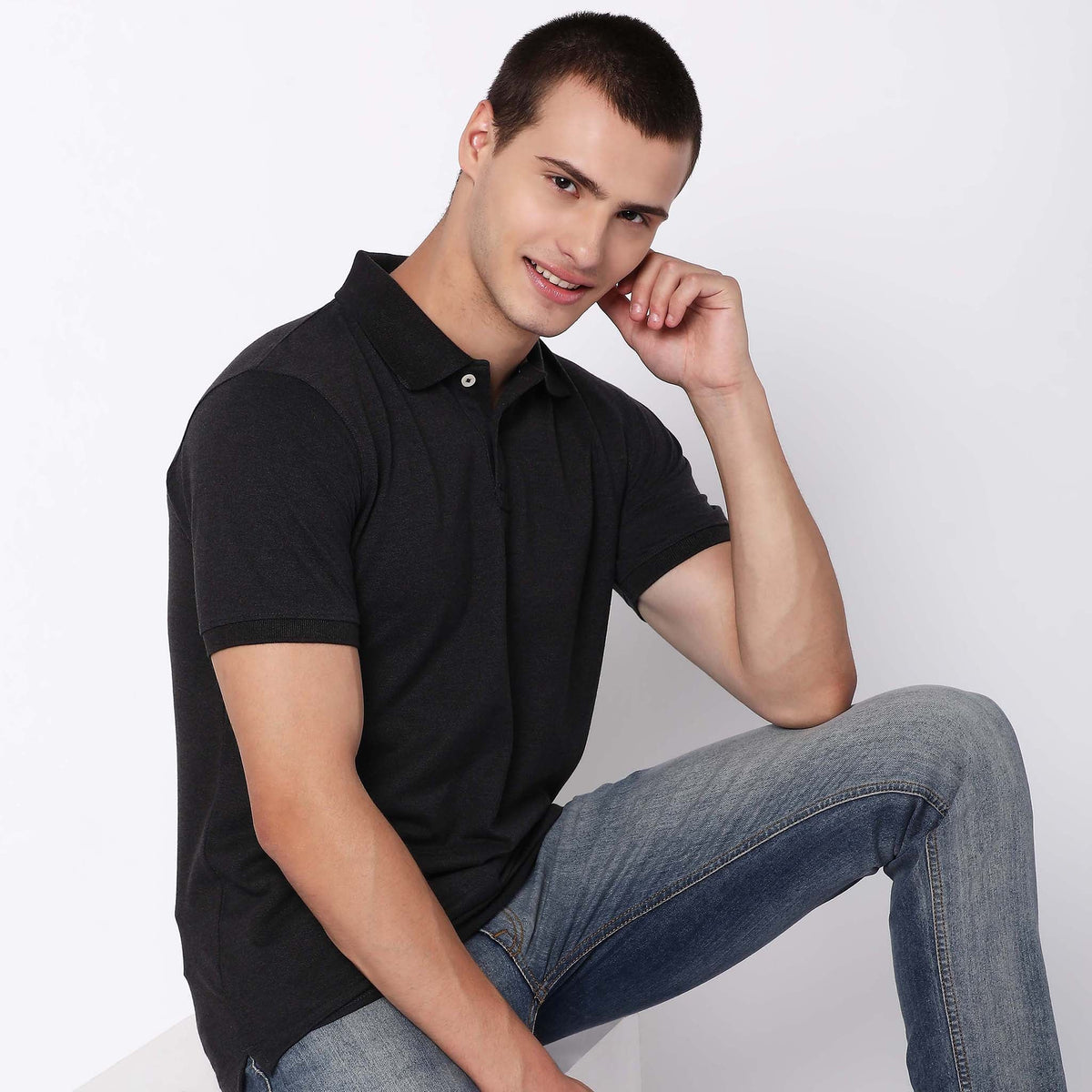 Regular Fit Solid Polo T-shirt