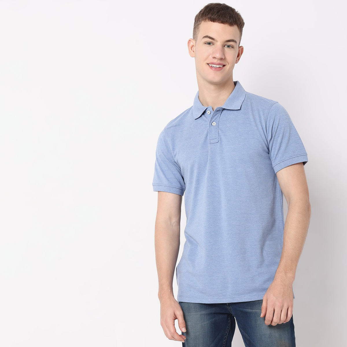 Regular Fit Solid Polo T-Shirt