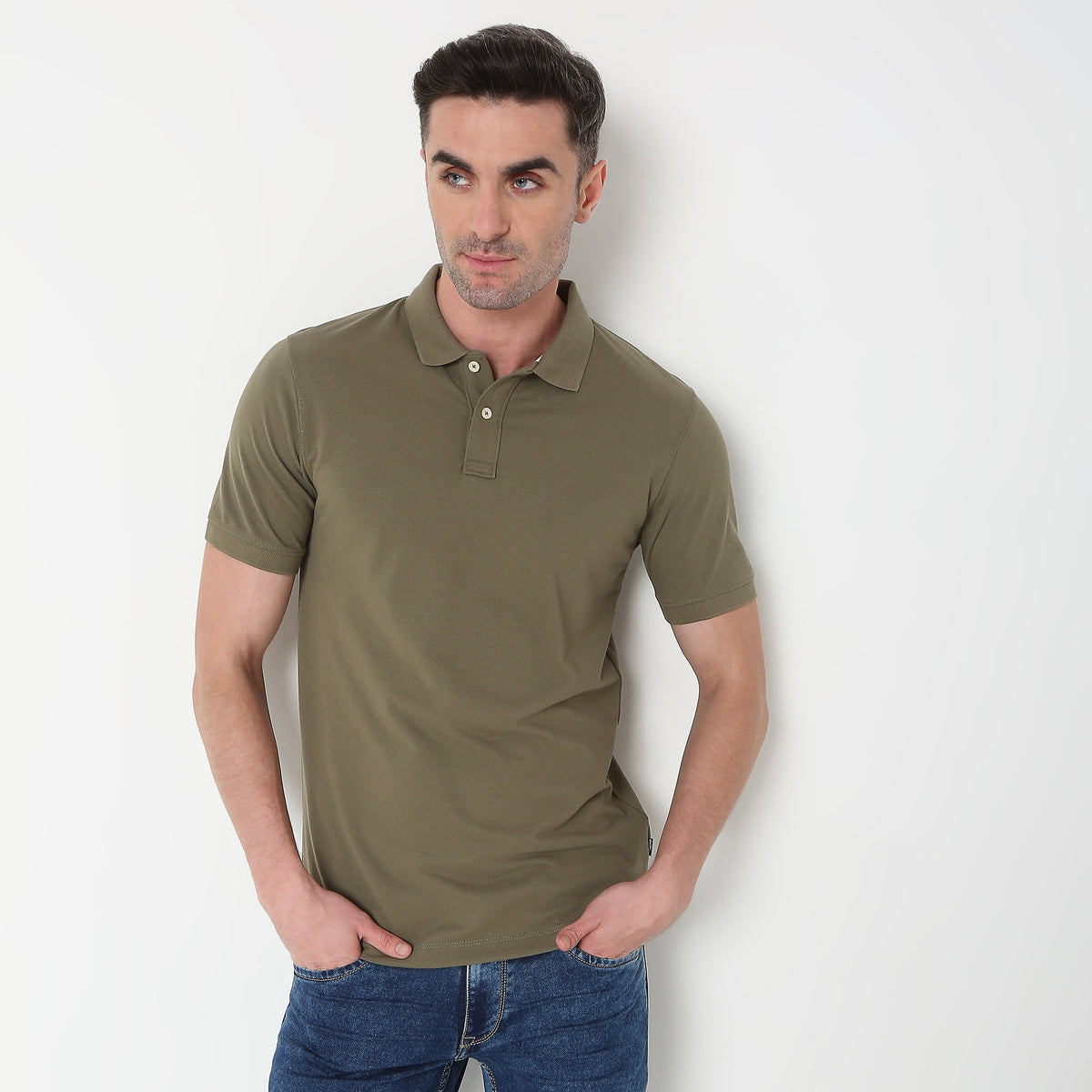 Regular Fit Solid Polo T-shirt