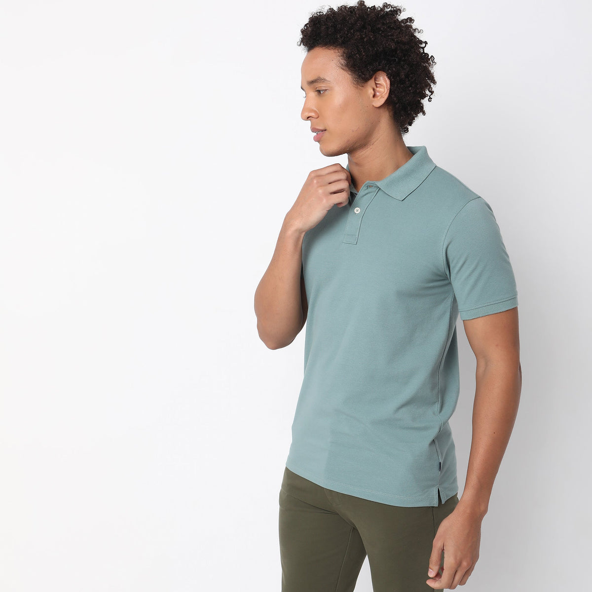 Regular Fit Solid Polo T-Shirt