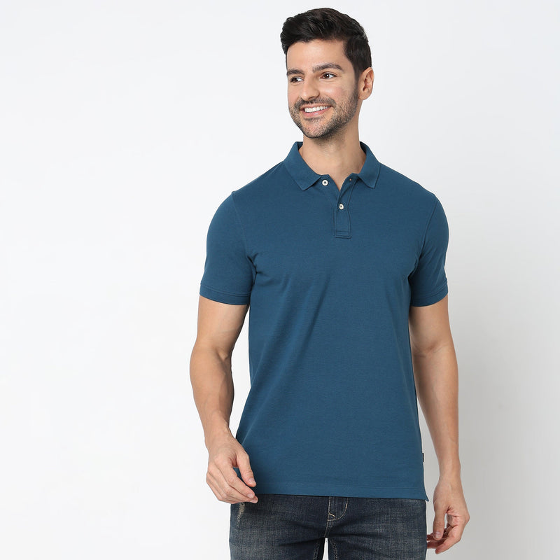 Regular Fit Solid Polo T-Shirt