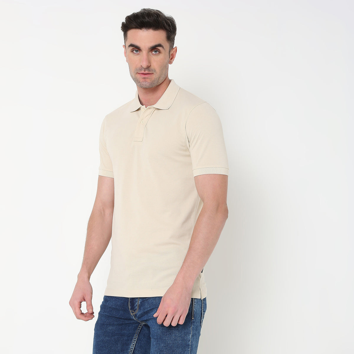 Regular Fit Solid Polo T-shirt