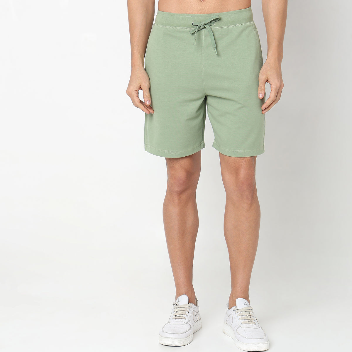 Solid Knee Length Shorts