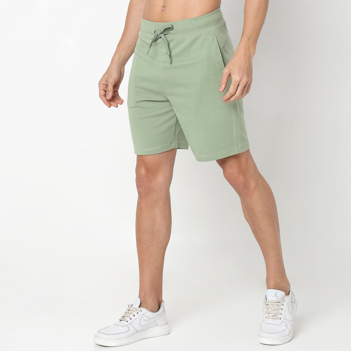 Solid Knee Length Shorts