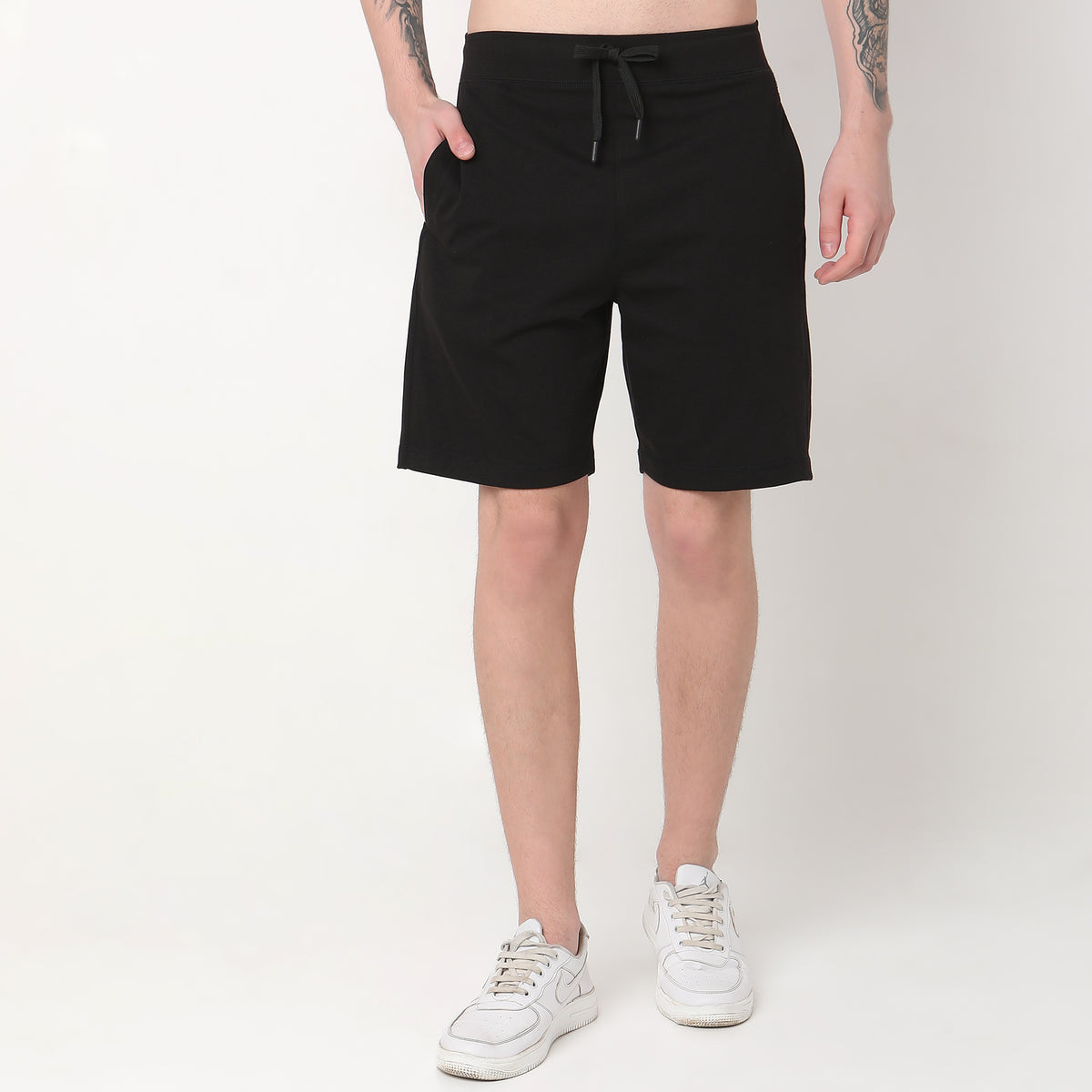 Solid Knee Length Shorts